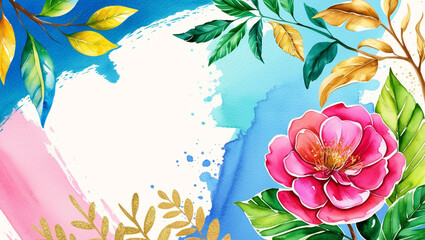 Holding illustration of a colorful watercolor tree	