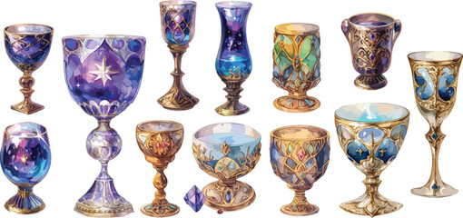 fantasy goblet watercolor clipart © dian's