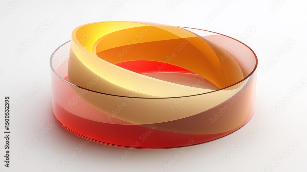 Poster a striking red and yellow object capturing attention with its bold color combination and unique form