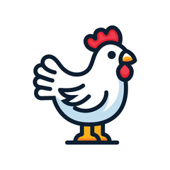 Chicken Minimal Colorful Vector Design