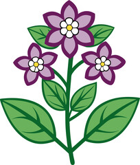 Dittany of Crete flowers vector icon white background 
