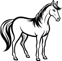 black horse vector illustration icon 