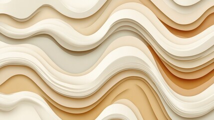 Obraz premium Abstract wavy background of soft cream and beige colors.