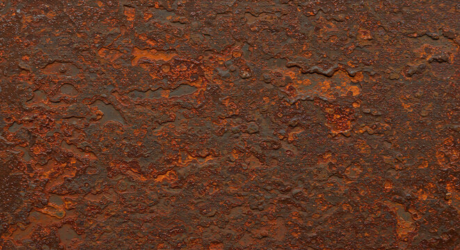 Rusty Metal Texture Dark Brown and Orange Oxidized Surface