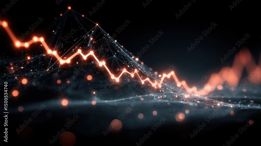 Poster a dark background featuring a glowing orange line creating an engaging visual element for design and
