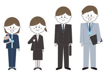 就職活動する学生と社員