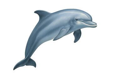 Fototapeta premium A detailed illustration of a dolphin leaping through the air against a transparent background, concept for marine life, ocean wildlife, and aquatic animal designs
