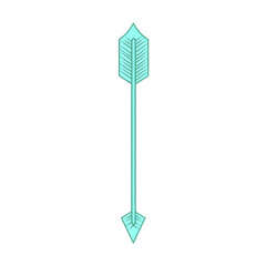 Minimalistic Arrow with Elegant Outlines in Pastel Isolated on Transparent Background