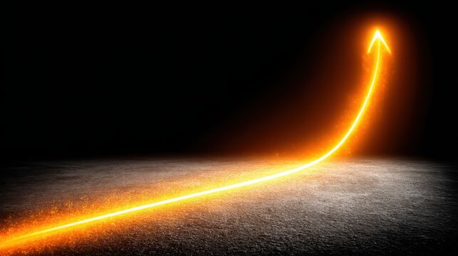 A long orange line of light representing real-time ai fib channel momentum indicator concept in digital analysis