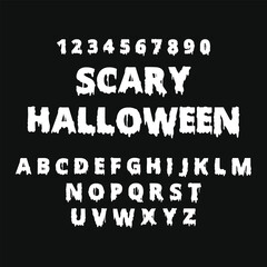 Scary Halloween Font - Dripping Blood Typeface, Spooky Horror Alphabet and Numbers - Halloween Style