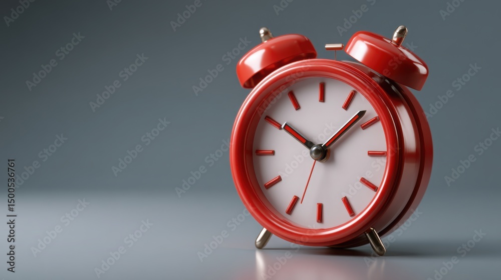 Poster red alarm clock signifying the importance of time management and validation of time boundaries in pr