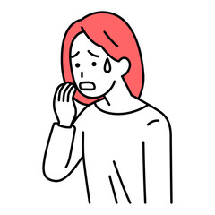 動揺しているカジュアルな女性