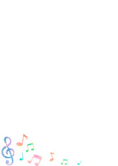 カラフル　音符　音楽　水彩　かわいい　イラスト　フレーム