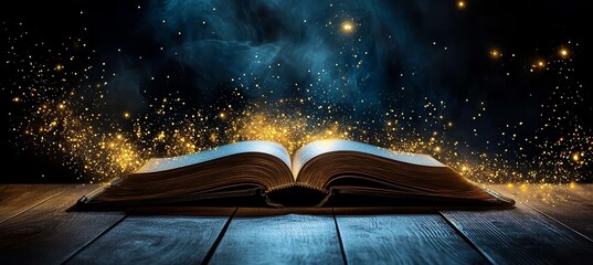 The warmth of wood complements the charm of the old book.