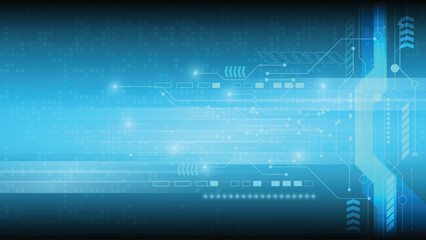 Blue Futuristic Circuit Abstract technology background Hi-tech system concept vector illustration