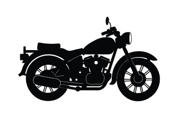 Obraz premium Police bike silhouette vector , police motorcycle front view silhouette 