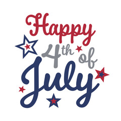 Happy 4th of July Vector illustration. Vector Independence Day Typography For T Shirts, Posters, Banners, Cards, Party Decor, Balloons