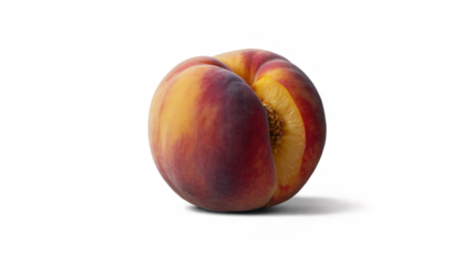 Close-up of a peach with a vibrant color scheme.