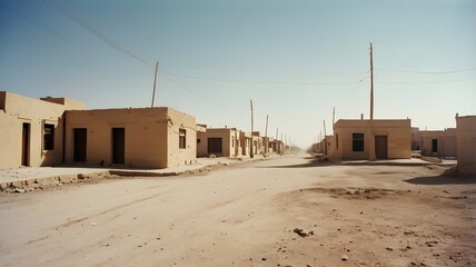 Potrait of deserted street in the middle east AI Generated Image