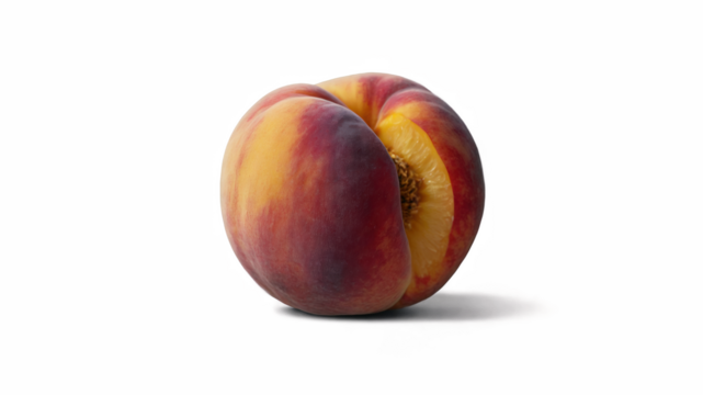 Close-up of a peach with a vibrant color scheme.