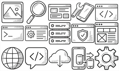 Hand Drawn Web Development Icons