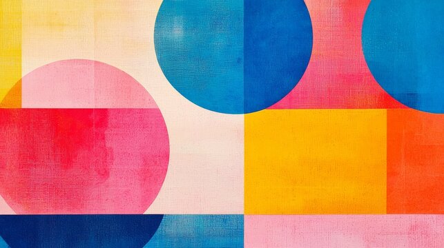 Vintage risograph collage featuring abstract geometric shapes.