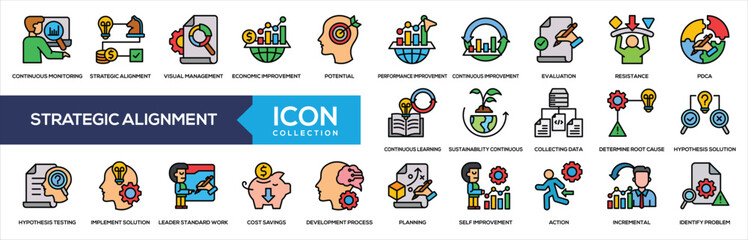 Strategic  Alignment Lineal Color Icon Collection