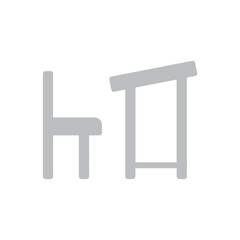 Chair desk education icon