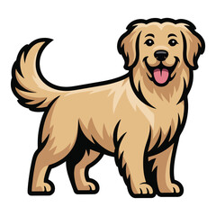 Illustration of Cute baby Golden Retrieve on white
