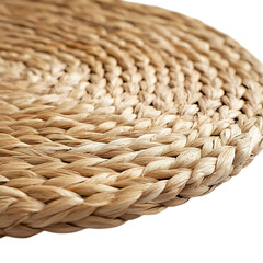 Elegant Minimalist Woven Straw Mat with a Classic D Isolated on Transparent Background