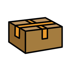 Box Shopping and E-commerce Flat Line Icon