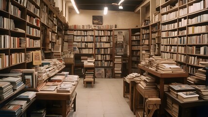Obraz premium Legendary book store in the Egypt AI Generated Image