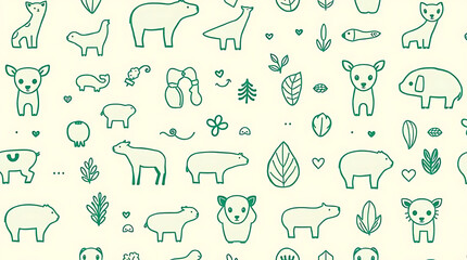 Animal and Leaf Pattern