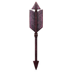 Bold Arrow with Strong Structure in Deep Maroon Color Isolated on Transparent Background