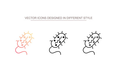 Bacteria icon design with white background stock illustration