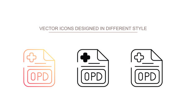 Opd icon design with white background stock illustration