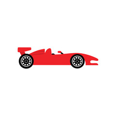 Red Formula One Race Car Side View Vector