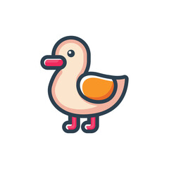 Duck Minimal Colorful Vector Design