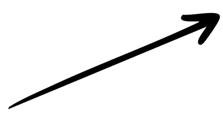 Hand drawn thin long doodle arrow