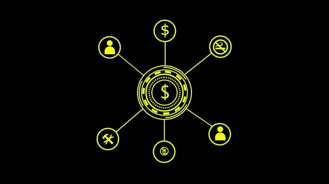 Dollar icon. video of a dollar sign.Dollar icon. video of a neon dollar sign.