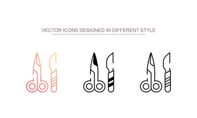 Medical Instrument icon design with white background stock illustration