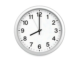 Simple White Analog Clock Showing Precisely eight OClock