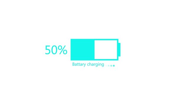 Battery charge neon sign Abstract battery with charging symbol in futuristic glowing polygonal style Neon battery icon animated.4k video animation .
