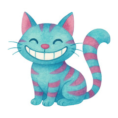 Obraz premium PNG Whimsical smiling striped cat