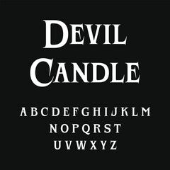 Devil Candle Font - Elegant Gothic Typeface, Spooky Serif Alphabet - Halloween and Horror Font