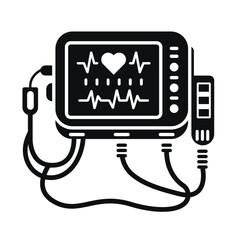 ECG Machine Vector Art Illustration Design