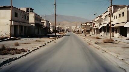 Potrait of ghost town in middle east AI Generated Image