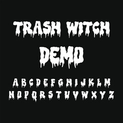 Trash Witch Dripping Font - Spooky Halloween Typeface, Creepy Halloween Lettering