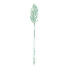 Artistic Arrow with Spontaneous Freeform Lines in Green Isolated on Transparent Background