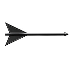 Sleek Arrow with a Modern Profile in Deep Charcoal Isolated on Transparent Background